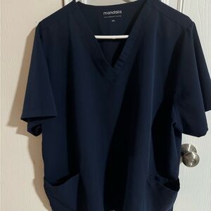 Mandala Women's Navy Short Sleeve Top